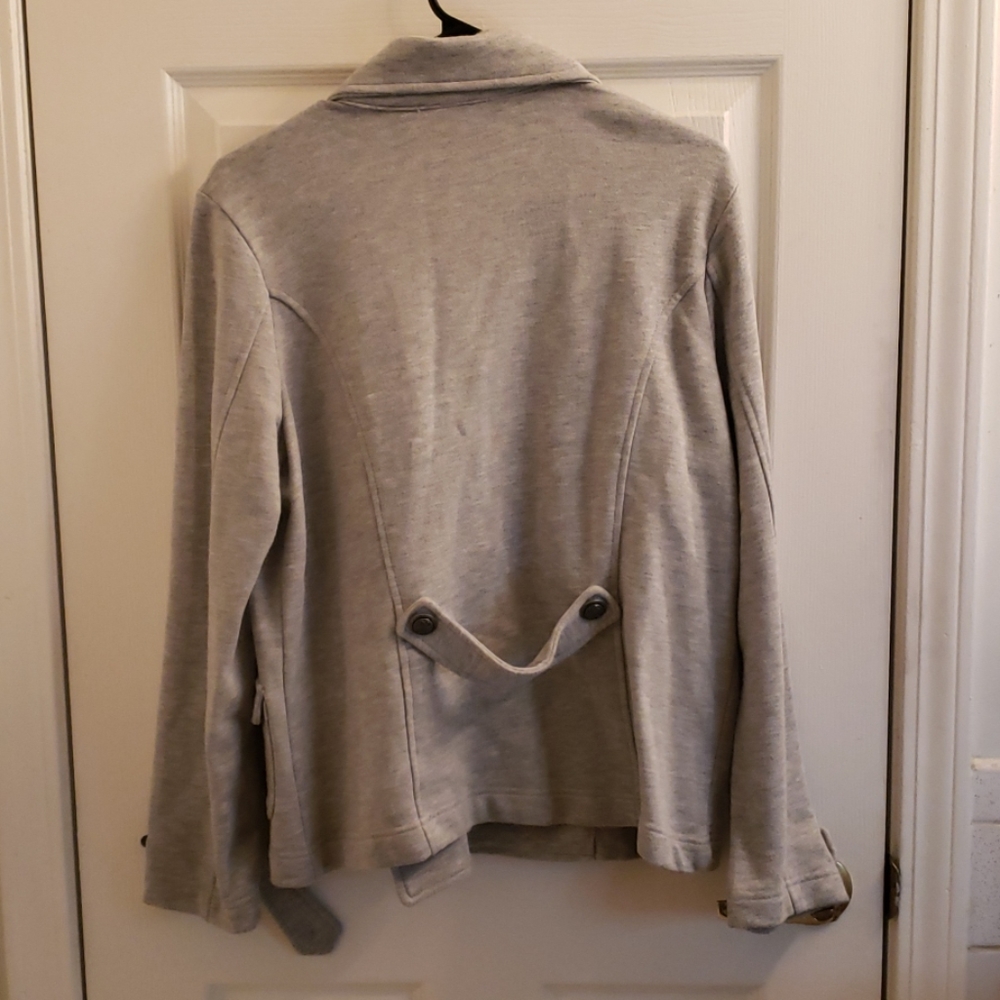 Talbots Sweater Jacket Gray Large - image 4